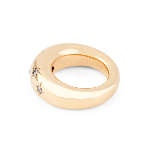 Bague 51.5 Bague jonc de la Maison Chaumet ornée de diamants 58 Facettes 1