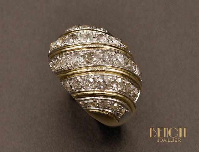 Bague 51.5 Bague Boule or jaune diamants 58 Facettes A9645