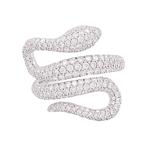 Bague 53 Bague Messika "Snake" or blanc, diamants. 58 Facettes 34151