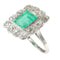 Bague 52 Grâce géométrique : une bague Art déco vintage avec émeraude et diamants 58 Facettes 24110-0131