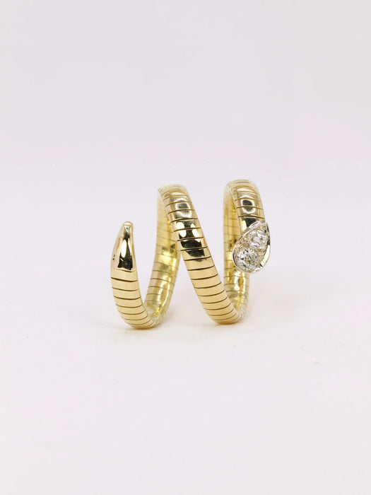 anillo de serpiente tubogas diamantes 0,4 ct