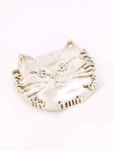 让·科克托 "猫之友俱乐部" 胸针 金属 银 