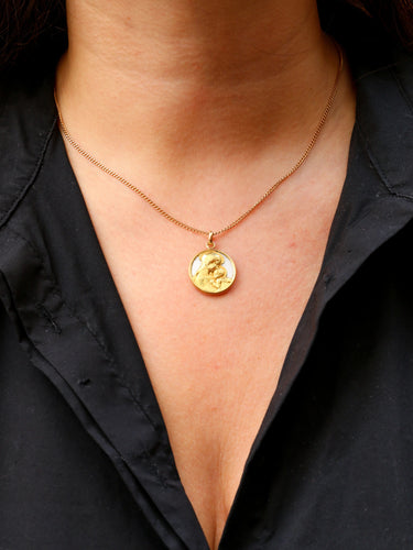 Pendentif Pendentif religieux vintage Vierge à l'enfant or jaune nacre 58 Facettes 818