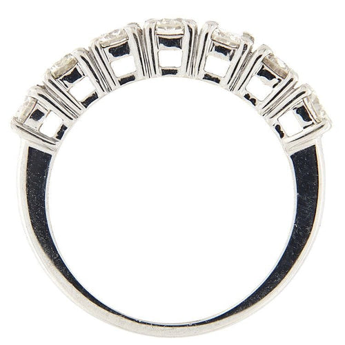 Bague 55 Bague en or blanc avec 7 diamants taille brillant, 1,42 ct 58 Facettes G3828