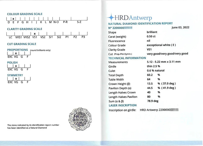 Bague Bague solitaire avec diamant certifié de 0,50 ct 58 Facettes