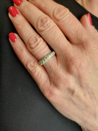 Bague 58 Bague jonc or jaune pavage diamants 58 Facettes 083641