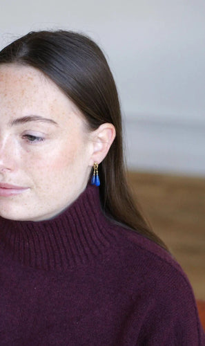 Boucles d'oreilles Boucles d'Oreilles Goutte Lapis Lazuli sur Or Jaune 58 Facettes