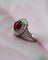 Bague 55.5 Bague Cocktail Ovale Rubis Cabochon et Diamant 58 Facettes A11146