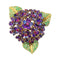 Pendentif Clip René Boivin, "Bouquet de Violettes", or jaune, gemmes de couleur. 58 Facettes 30363