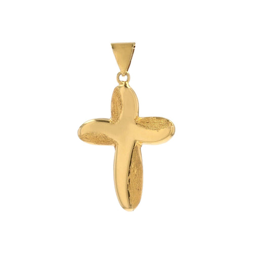 Collier Croix or jaune lisse et mat 58 Facettes 24-327A
