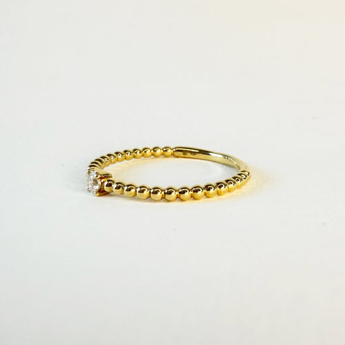 Sormus Solitaire nro 5 keltakultaa ja timanttia 