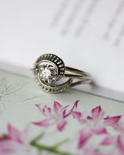 Bague 54 Solitaire Tourbillon Or Blanc Diamant 58 Facettes A11576