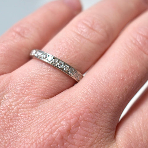 Bague 56 Alliance Art Déco en Diamants 58 Facettes 461