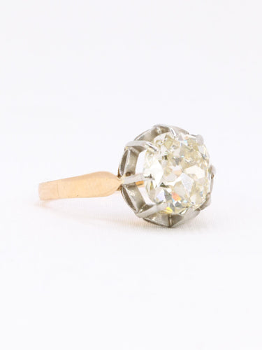 Bague 52 Bague solitaire diamant taille ancienne Old Mine Cut 3,07 carats 58 Facettes 1113.2