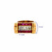 Bague 61 Bague Tank Or Jaune Rubis & Diamant 58 Facettes 104-GS38443