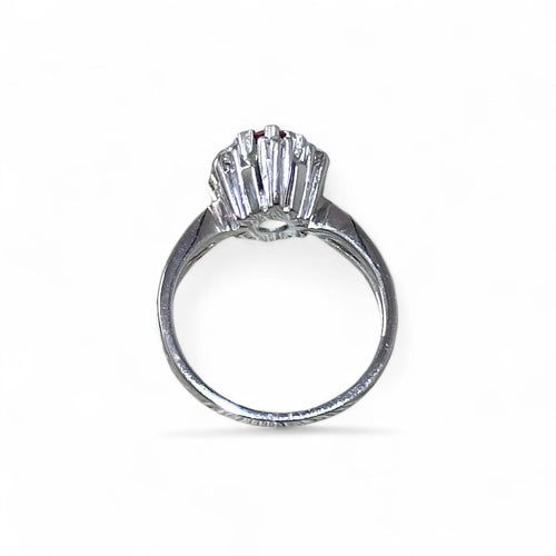 Bague 49 Bague marguerite or blanc, rubis, diamants 58 Facettes 229