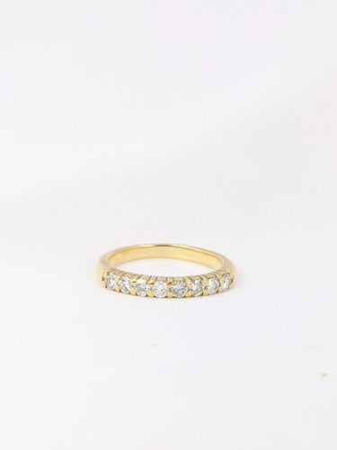 Bague 51 Demi-Alliance américaine en or jaune et diamants 0,5 ct 58 Facettes J115