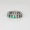 Double Row Emerald Diamond Eternity Ring Sz 7 Estate Platinum Gemstone Band 58 Facettes G14116