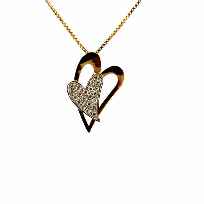 Pendentif Pendentif Coeur Or Jaune & Blanc 18k 58 Facettes 2-PEC2- GS32637