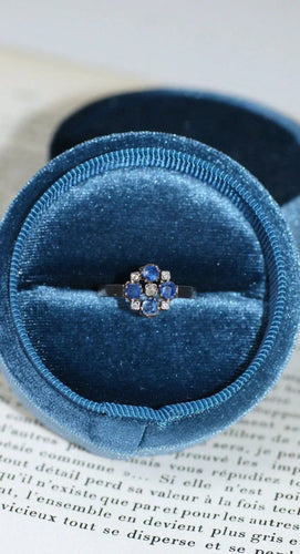 Bague Bague ancienne saphirs et diamants sur or rose 58 Facettes