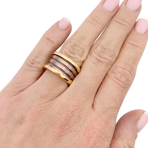 Bague 51 Bague Bulgari, "B.Zero1", or rose, cermet. 58 Facettes 35003