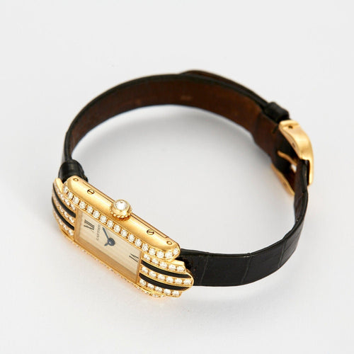 Montre CARTIER - Montre Tank Art Déco or jaune et diamants 58 Facettes