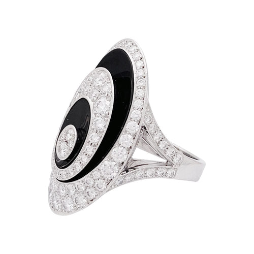 Bague 54 Bague Cartier, "Hypnose", or blanc, diamants, céramique noire. 58 Facettes 33886