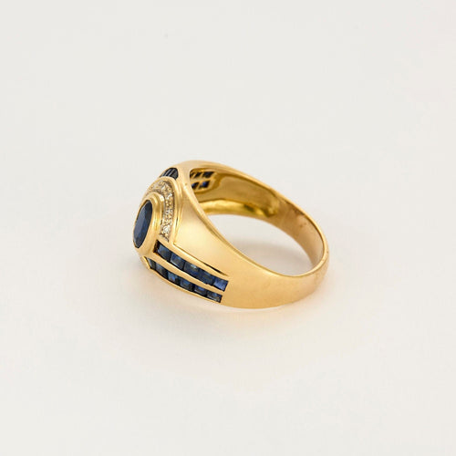 Bague 58 Bague or jaune, saphir et diamants 58 Facettes LOR3589