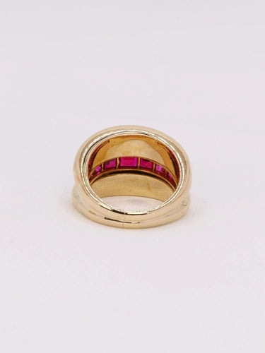 Bague 52 Bague jonc or jaune rubis calibrés 58 Facettes 1049.2