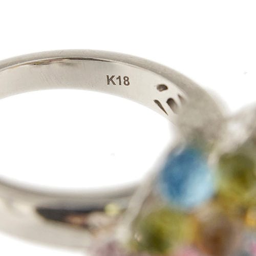 Bague 53 Bague perle, pierres de couleur et diamants 58 Facettes 30439