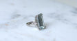 Bague 53 Bague Cocktail Art Déco platine, aigue-marine & diamants 58 Facettes