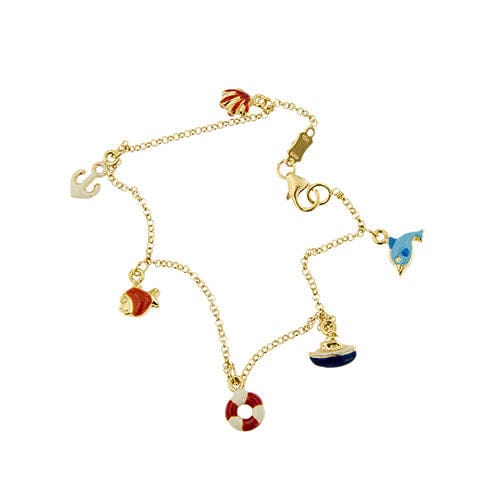 Armband met geëmailleerde bedels 