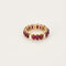 Bague 51.5 Alliance or jaune, cabochons de rubis et diamants 58 Facettes RNG3474
