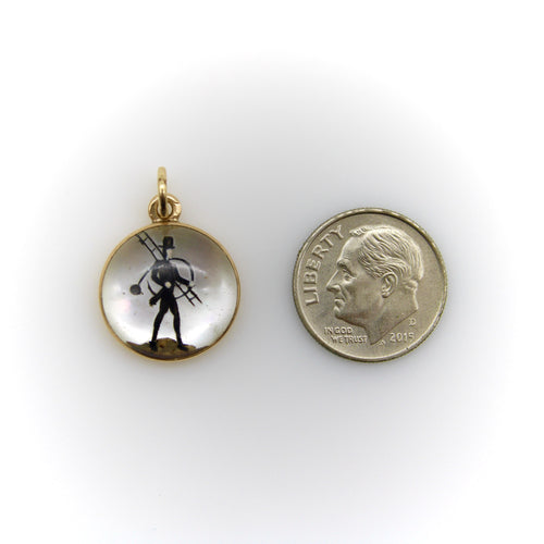 Pendentif Pendentif en cristal d'Essex de style édouardien en or jaune 58 Facettes A2002Q