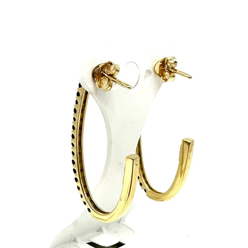 Boucles d'oreilles Boucles d'oreilles demi créoles or jaune et saphirs 58 Facettes Z1351384