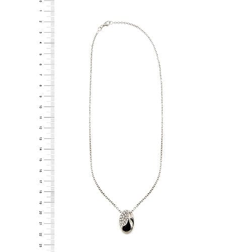 Collier Collier en or blanc avec ovale et diamants 58 Facettes 37410