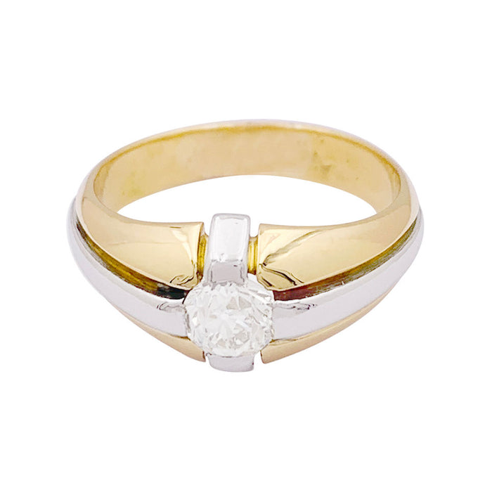 Vintage ring platinum, yellow gold, diamond.