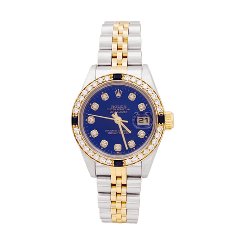 Montre Montre Rolex, "Oyster Perpetual Datejust", or jaune, acier, diamants. 58 Facettes 34641