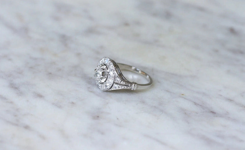 Bague Bague Cible Art Déco Diamants 58 Facettes