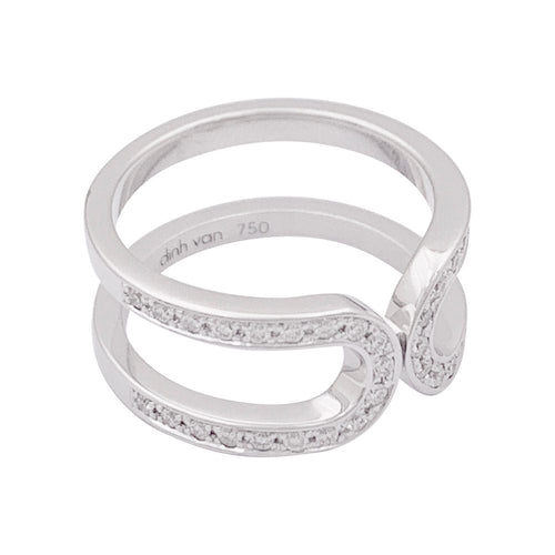 Bague 50 Bague Dinh Van "Maillon" or blanc, diamants. 58 Facettes 33882
