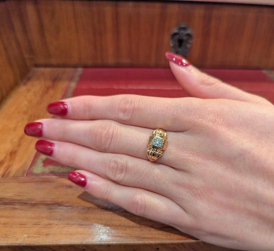 Bague 52 Bague Tank en Or Jaune et Diamant 58 Facettes 32237