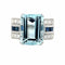 Bague 55 Bague Art Déco en Or Saphir Diamant Aigue-Marine 12 Carats 58 Facettes