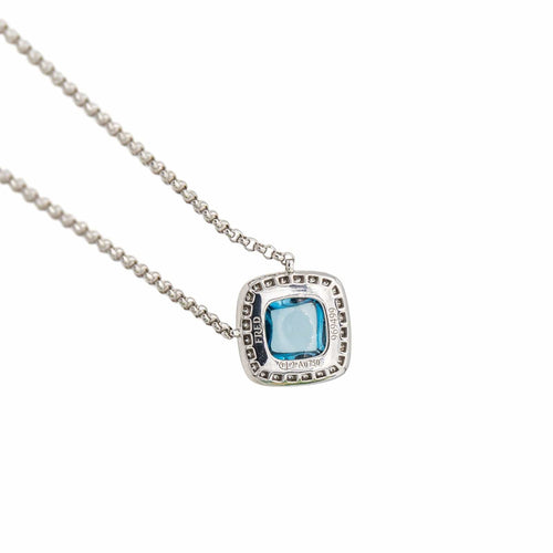 Collier Fred Collier Pain de sucre Or blanc Topaze 58 Facettes 3249892CN