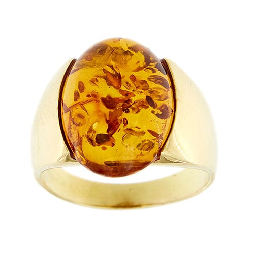 Bague 55 Bague en or jaune avec ambre 58 Facettes 31322