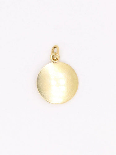 Pendentif Médaille amour AUGIS ronde Plus qu'hier moins que demain or jaune rubis diamant 58 Facettes J635