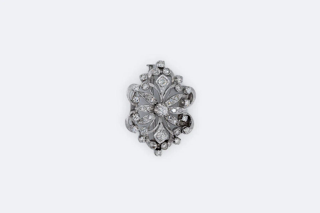 Broche Broche vintage en or blanc et diamants 58 Facettes spl109