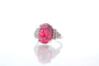 Bague 53 Bague Or blanc Tourmaline cabochon Diamants 58 Facettes 25428 25449