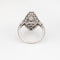 Bague 49 Bague de cocktail vintage Art déco en diamants, platine, navette, fine 58 Facettes G14077
