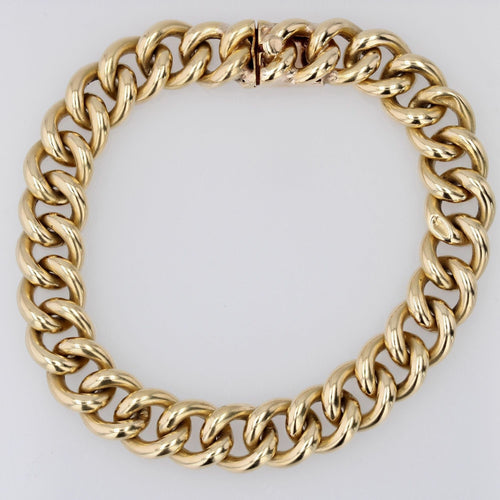 Bracelet Bracelet ancien or jaune gourmette 58 Facettes 24-176