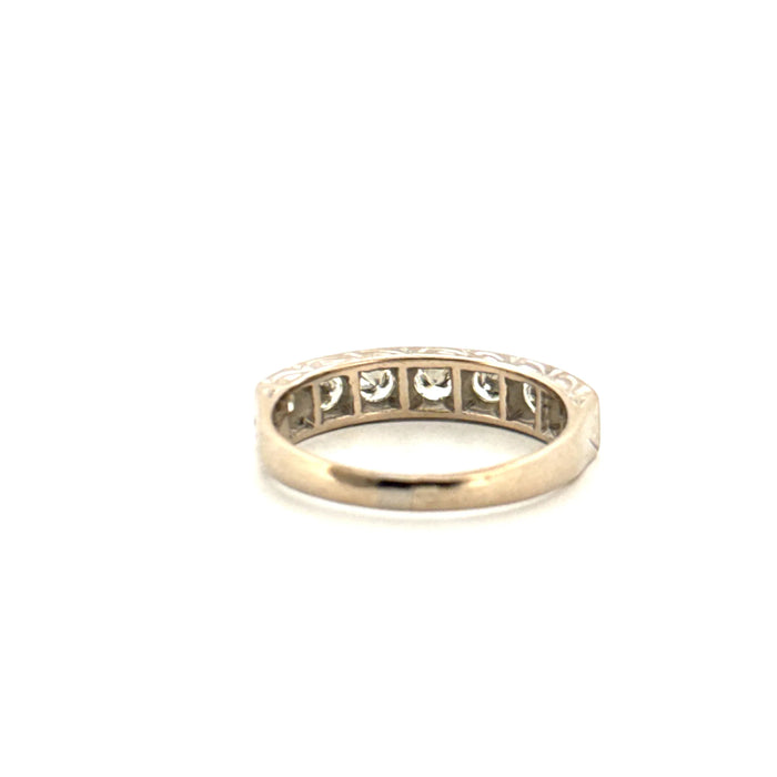 White Gold Half-Turn Wedding Ring 7 Diamonds